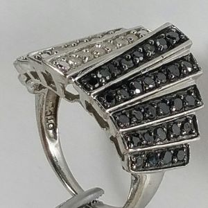DESIGNER 3/4 ct DIAMOND STERLING SILVER 925 RING
